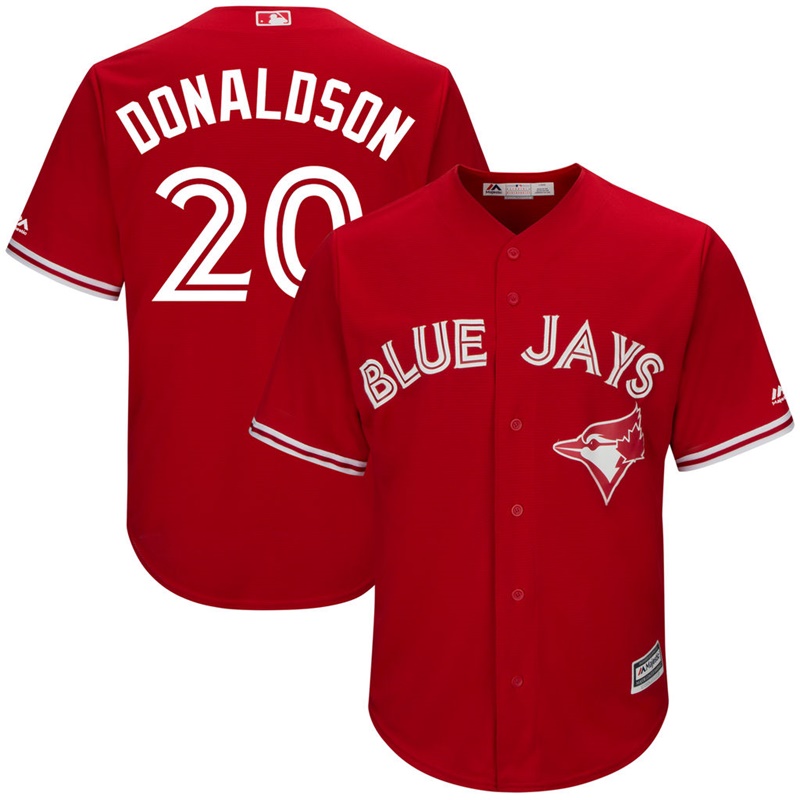 Youth Toronto Blue Jays #20 Josh Donaldson Alternate Scarlet Cool Base Jersey