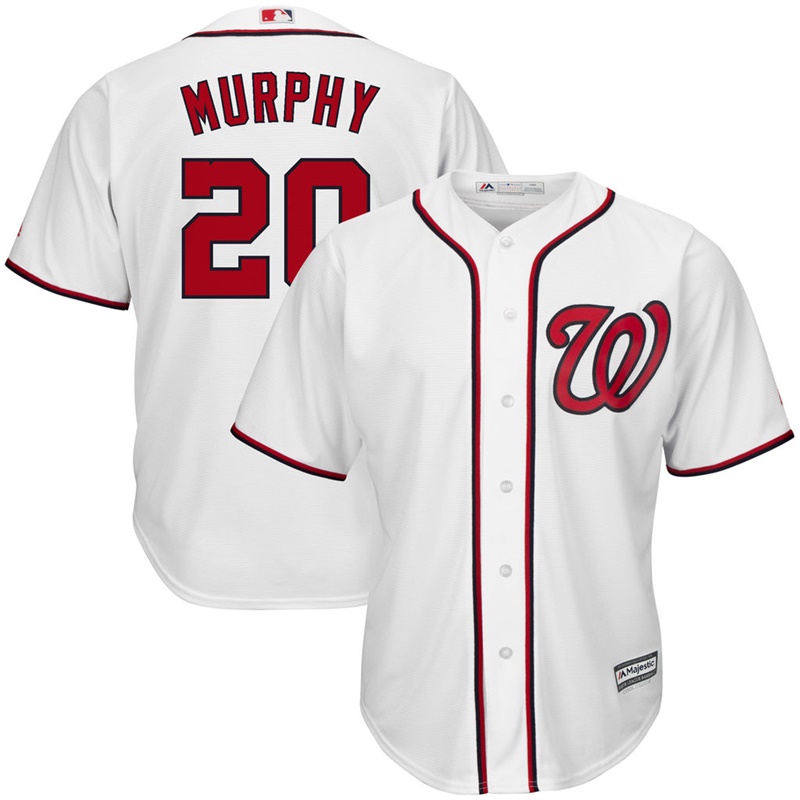 Youth Washington Nationals #20 Daniel Murphy Home White Cool Base Jersey