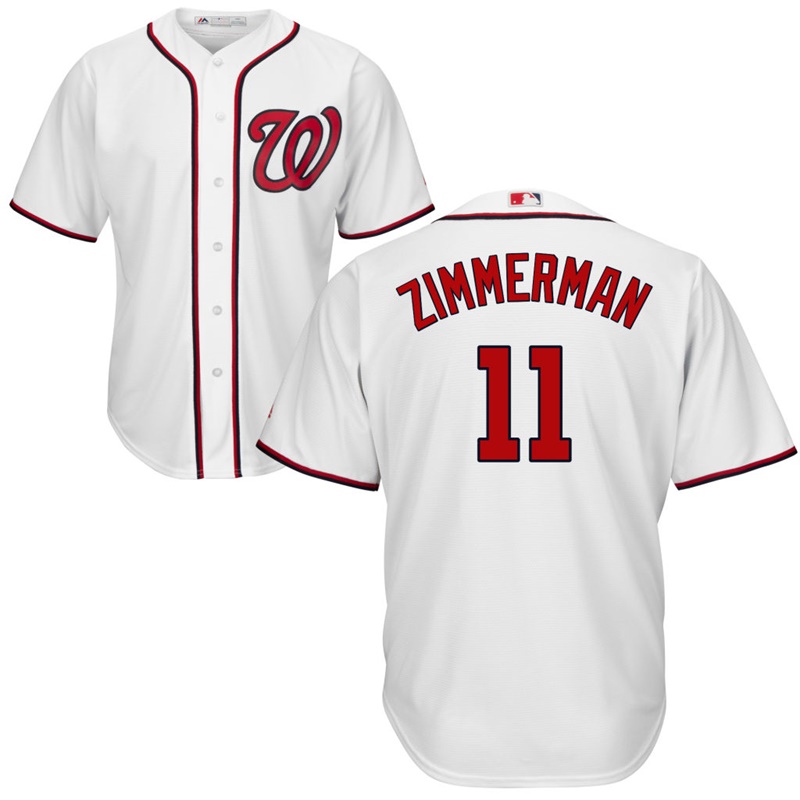 Youth Washington Nationals #11 Ryan Zimmerman Home White Cool Base Jersey