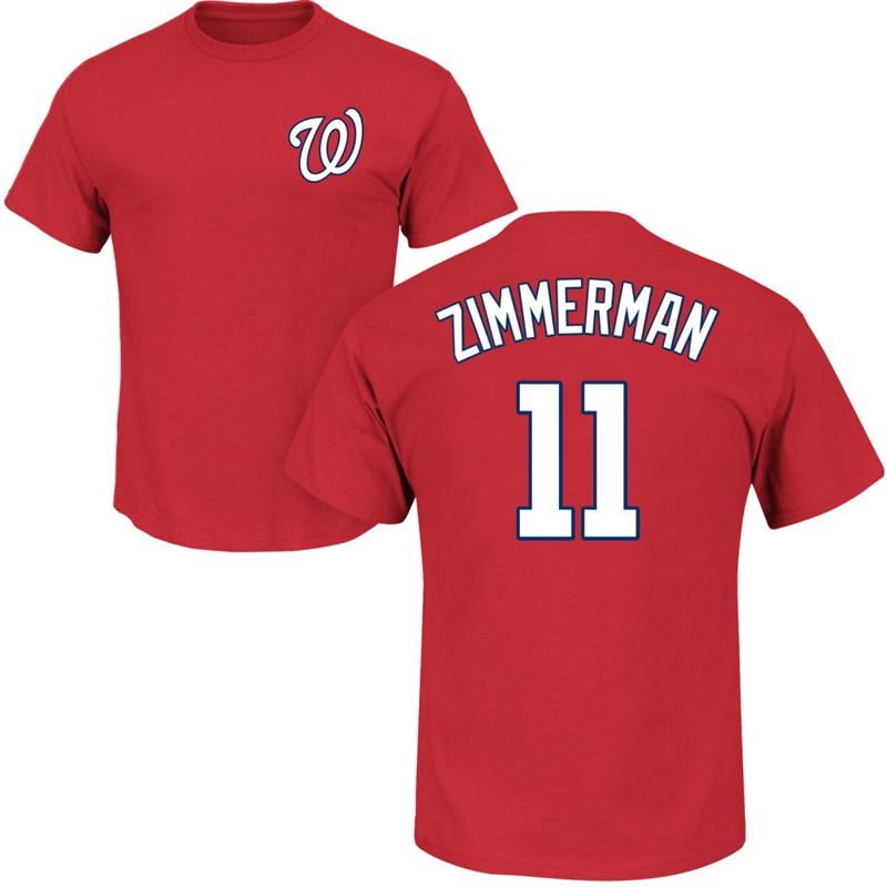 Youth Washington Nationals Ryan Zimmerman #11 Red Roster Name & Number T-Shirt