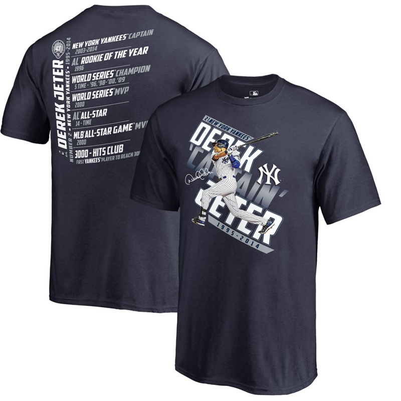 Youth New York Yankees Derek Jeter Big & Tall Number Retirement Accomplishment Navy T-Shirt