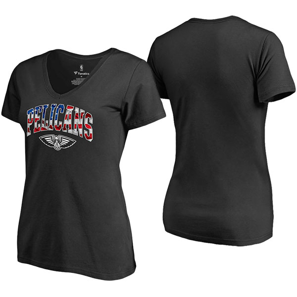 Women's New York Knicks Banner Wave Slim Fit Black T-shirt