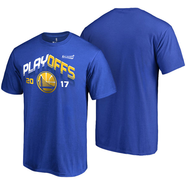 Men's  Golden State Warriors Fanatics Branded 2017 NBA Playoffs Participant Triangle Blue T-shirt