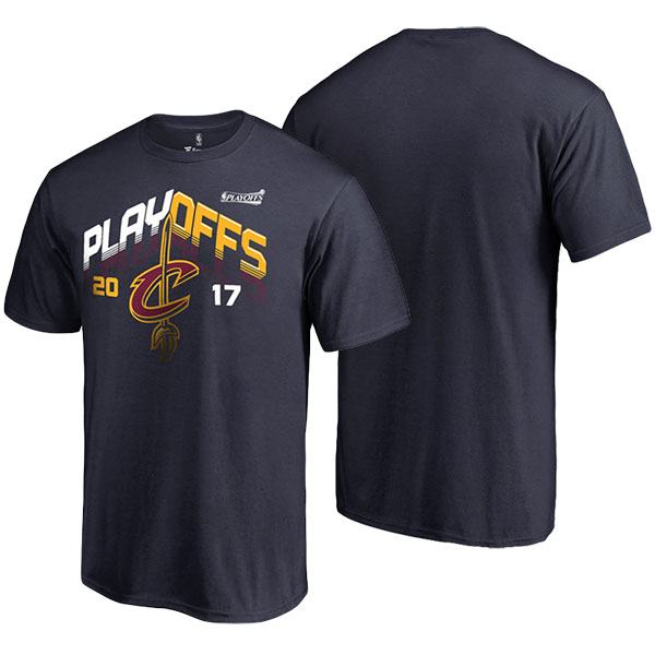 Men's  Cleveland Cavaliers Fanatics Branded 2017 NBA Playoffs Participant Triangle Navy T-shirt