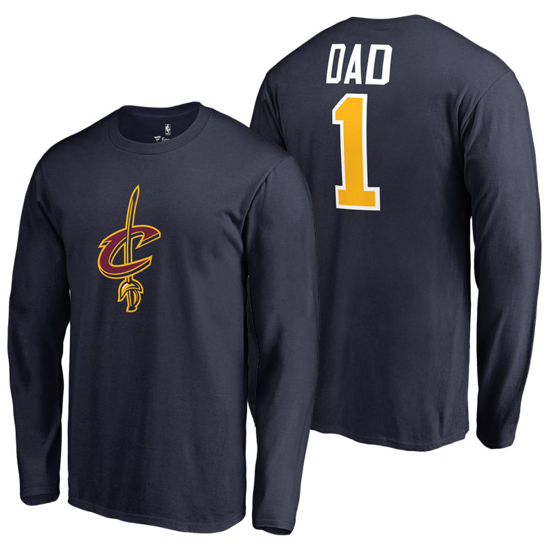 Men's Cleveland Cavaliers Father's Day Navy Long Sleeve T-shirt