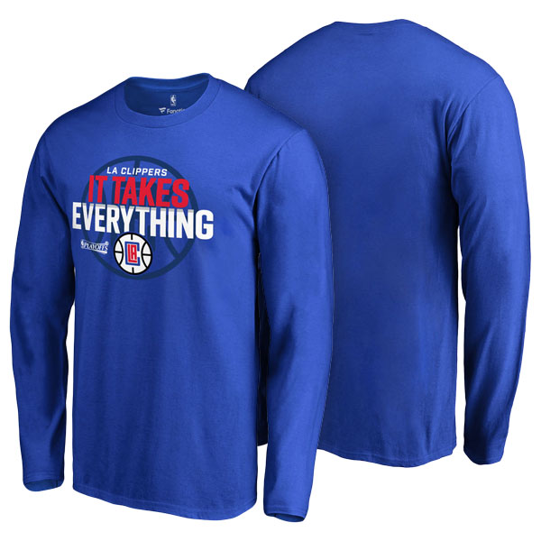 Men's  Los Angeles Clippers 2017 NBA Playoffs Fanatics Branded Participant Drive Royal Long Sleeve T-shirt