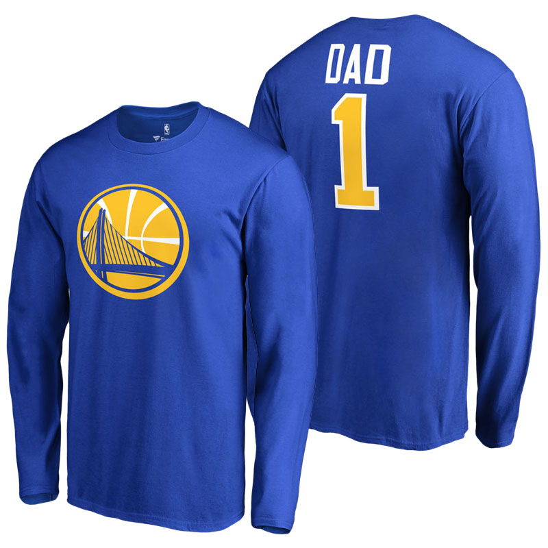 Men's Golden State Warriors Father's Day Royal Long Sleeve T-shirt