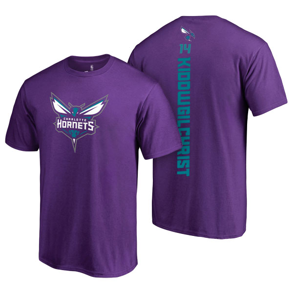 Men's  Michael Kidd-Gilchrist Charlotte Hornets Adidas Net Number Purple T-shirt