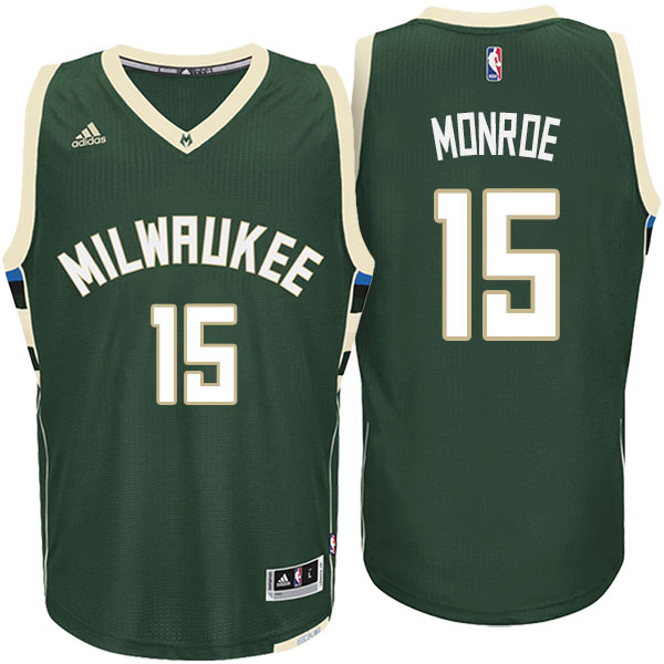 Men's  Greg Monroe Milwaukee Bucks Adidas Swingman Climacool Green Jersey