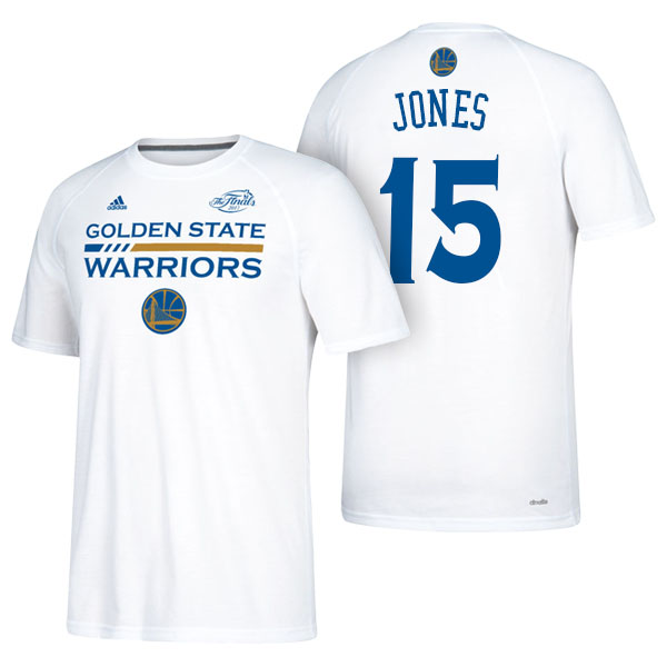 Men's  Damian Jones Golden State Warriors Adidas 2017 NBA The Finals Bound Gametime Shooter White T-shirt