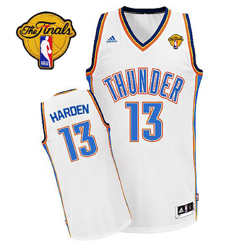 Men's  2012 NBA Finals Game Thunder James Harden White Jersey