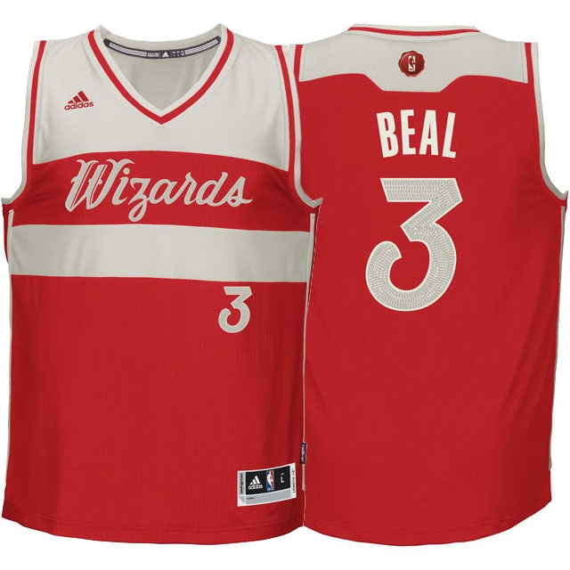 Men's  Wizards #3 Bradley Beal 2015 Christmas Jersey Red