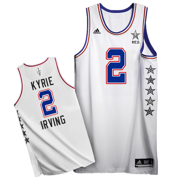 Men's Kyrie Irving 2015 NBA NYC All-Star Eastern Conference #2 White Jersey