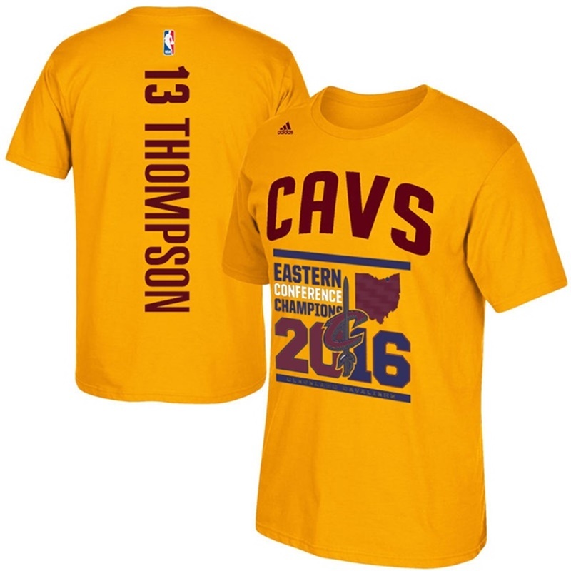 Men's  2016 Eastern Champions CAVS #13 Tristan Thompson T-Shirt Gold