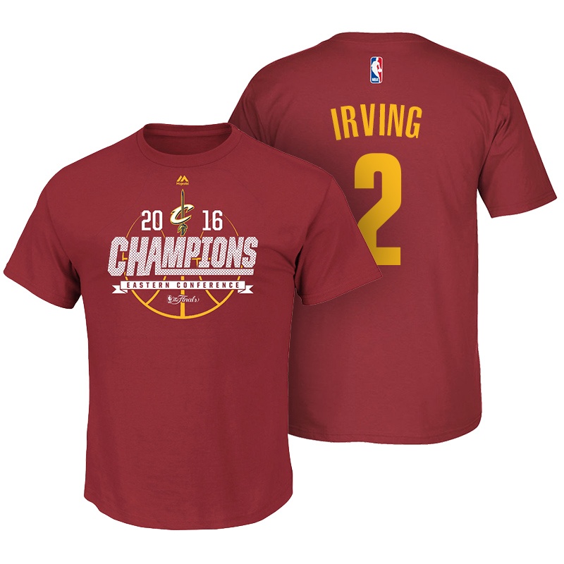 Men's  2016 Eastern Conference Champions CAVS Kyrie Irving T-Shirt-Wine