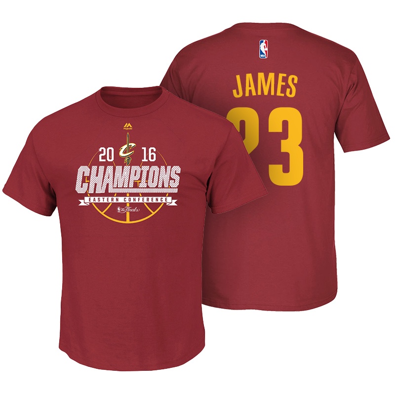 Men's  2016 Eastern Conference Champions CAVS LeBron James T-Shirt Wine