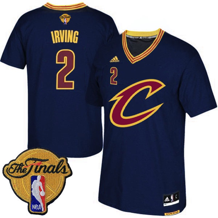 Men's Kyrie Irving Cleveland Cavaliers #2 2016 NBA Finals Black Short Sleeve Jersey