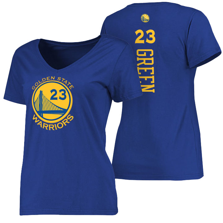 Women 2016 NBA Finals Warriors Draymond Green T-Shirt Royal Blue