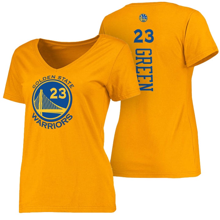 Women 2016 NBA Finals Warriors Draymond Green T-Shirt Gold