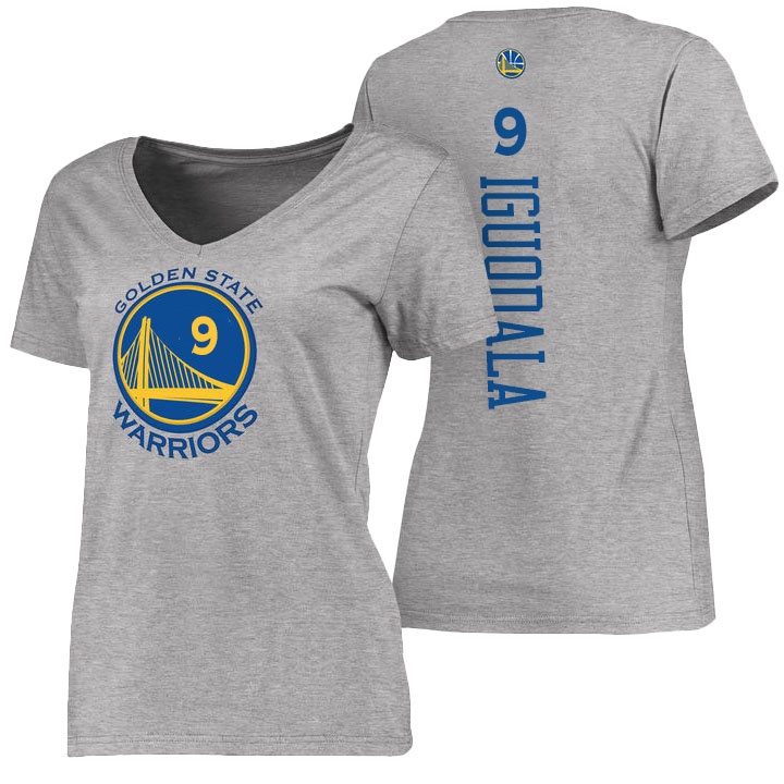 Women 2016 NBA Finals Warriors Andre Iguodala T-Shirt Grey