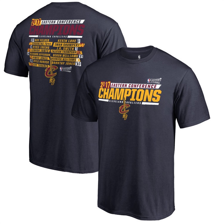 Men's Cleveland Cavaliers 2017 Eastern Conference Champions Alley-Oop Navy T-Shirt