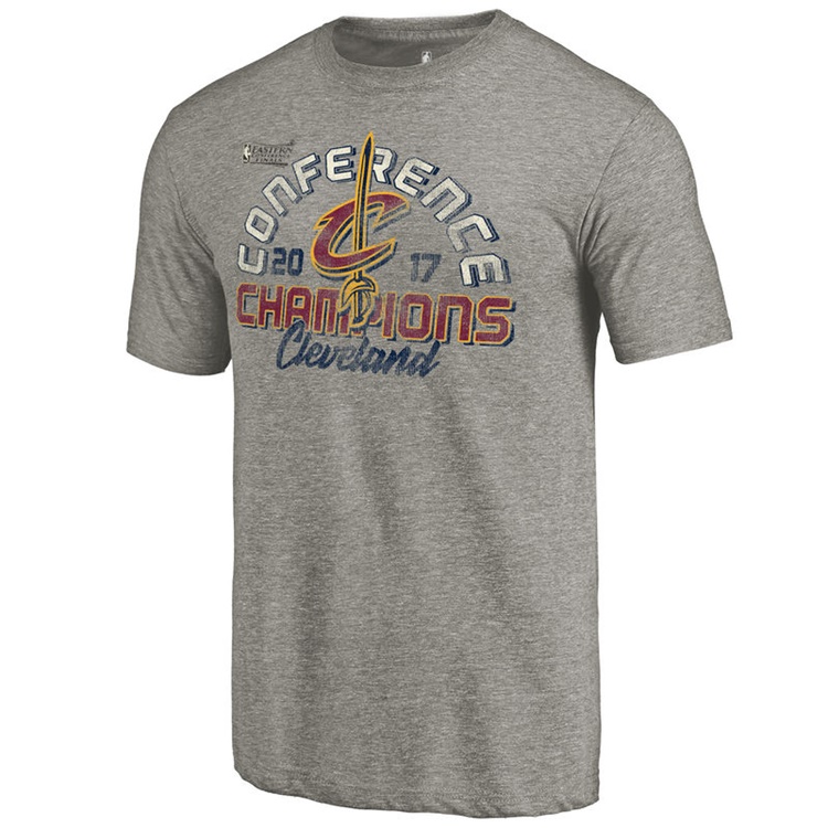 Men's Cleveland Cavaliers 2017 Eastern Conference Champions Fadeaway Tri-Blend Gray T-Shirt