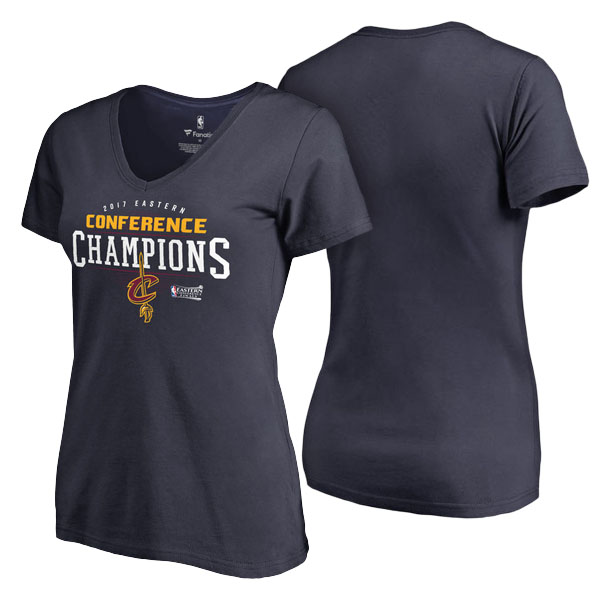 Women's Cleveland Cavaliers 2017 NBA the Finals Fanatics Branded Eastern Conference Champions Navy T-shirt