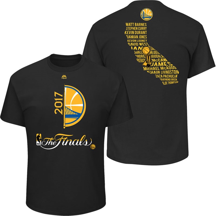 Men's Golden State Warriors 2017 NBA Finals Bench Points Roster Black T-Shirt