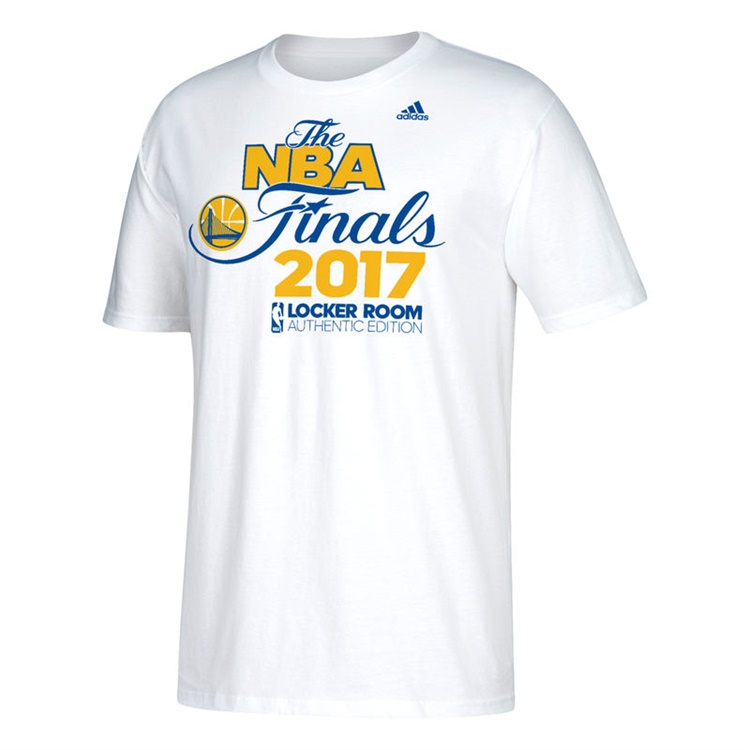 Men's Golden State Warriors 2017 NBA Finals Locker Room White T-Shirt