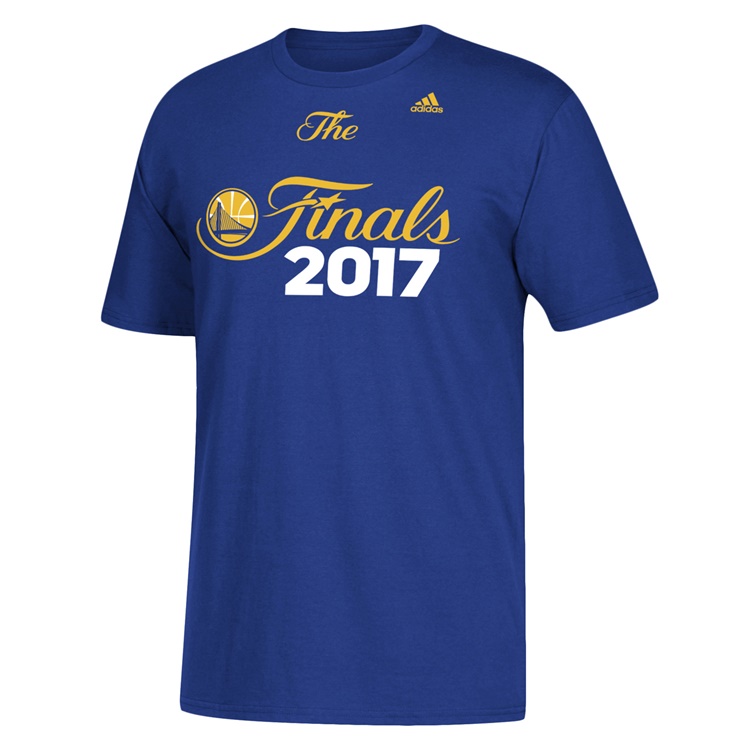 Men's Golden State Warriors 2017 NBA Finals Onto The Finals Champs Locker Room Royal T-Shirt