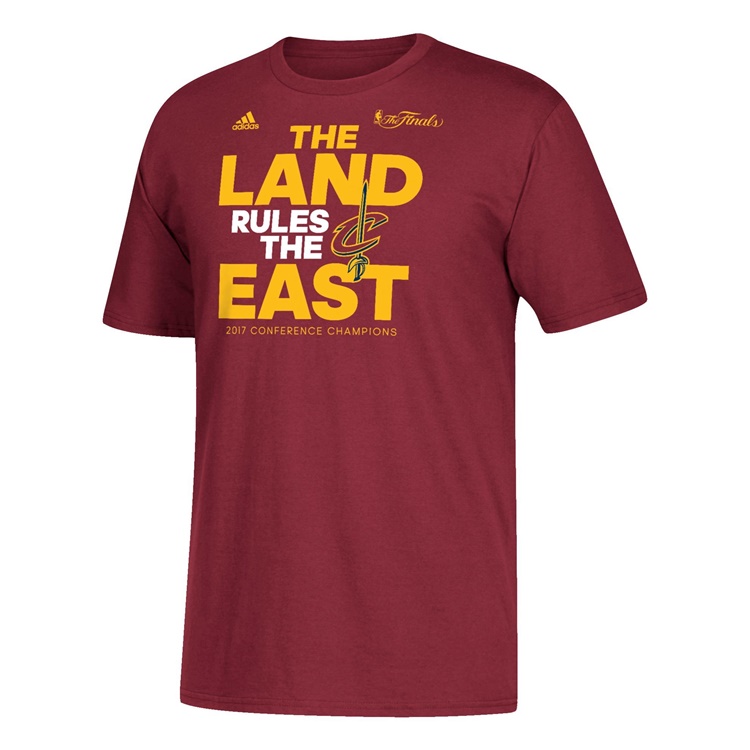 Men's Cleveland Cavaliers 2017 NBA Finals Rule The East Wine T-Shirt