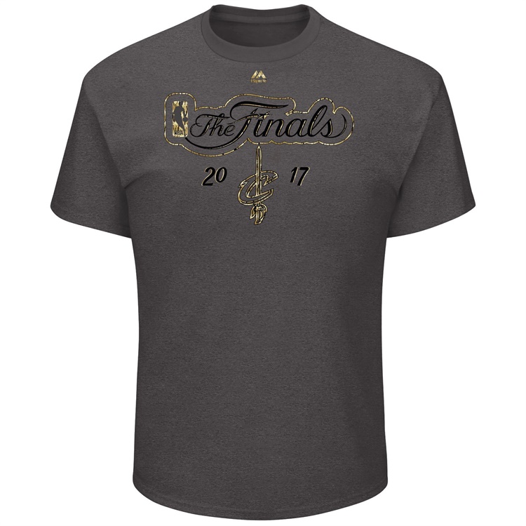 Men's Cleveland Cavaliers 2017 NBA Finals Metallic Logo Gray T-Shirt