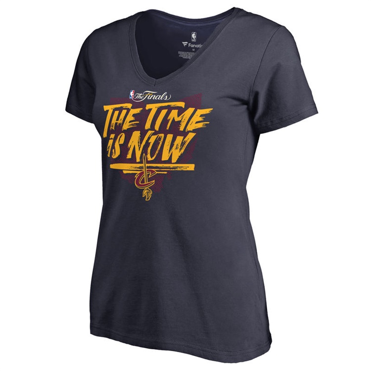 Women's Cleveland Cavaliers 2017 NBA Finals Bound Slim Fit Navy T-Shirt