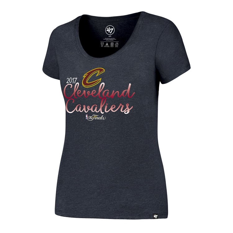 Women's Cleveland Cavaliers 2017 NBA Finals Scoop Neck Navy T-Shirt