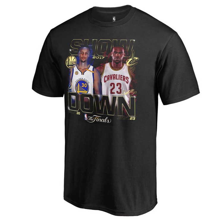 Youth Cleveland Cavaliers 2017 NBA Finals vs Warriors Bound Dueling Player Match Up Black T-Shirt