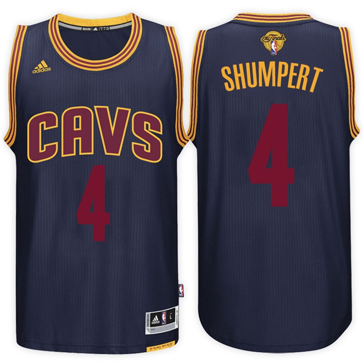 Men's 2017 NBA The Finals Patch Iman Shumpert Cleveland Cavaliers #4 Alternate Navy New Swingman Jersey