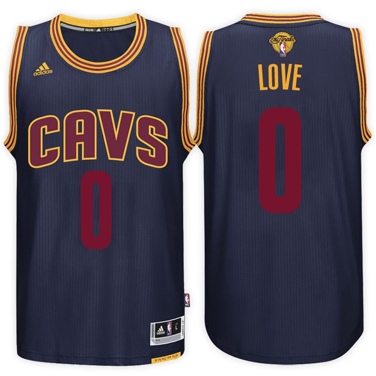 Men's 2017 NBA The Finals Patch Kevin Love Cleveland Cavaliers #0 Alternate Navy New Swingman Jersey