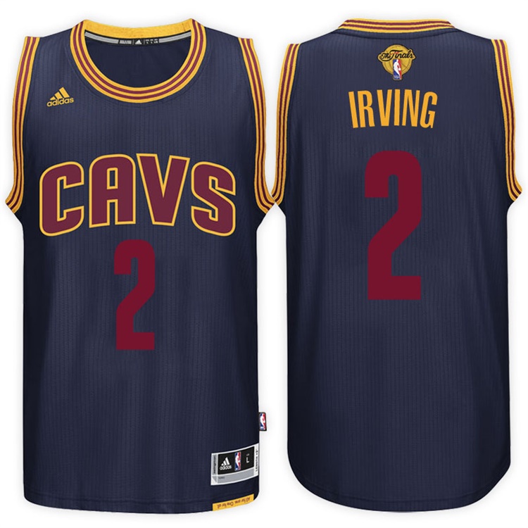 Men's 2017 NBA The Finals Patch Kyrie Irving Cleveland Cavaliers #2 Alternate Navy New Swingman Jersey