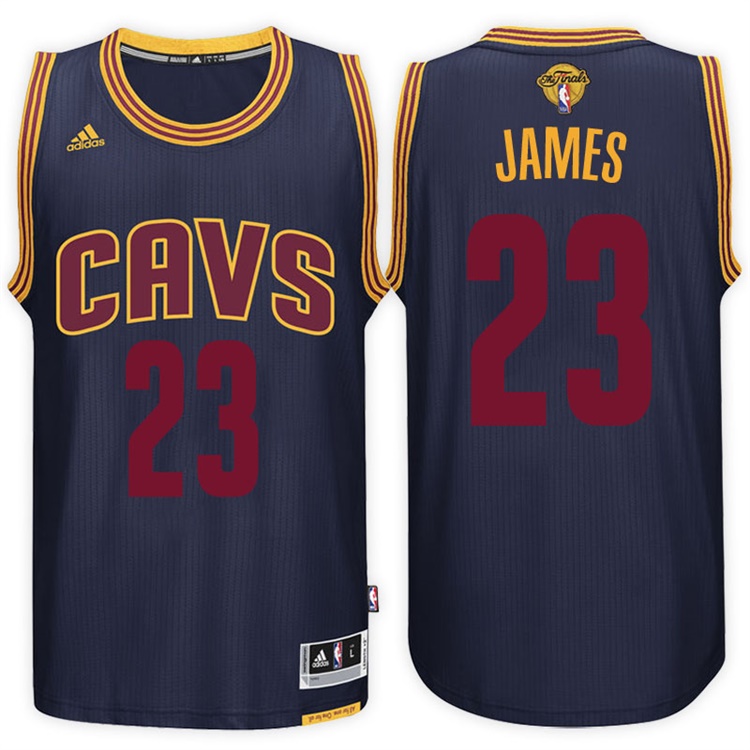 Men's 2017 NBA The Finals Patch LeBron James Cleveland Cavaliers #23 Alternate Navy New Swingman Jersey