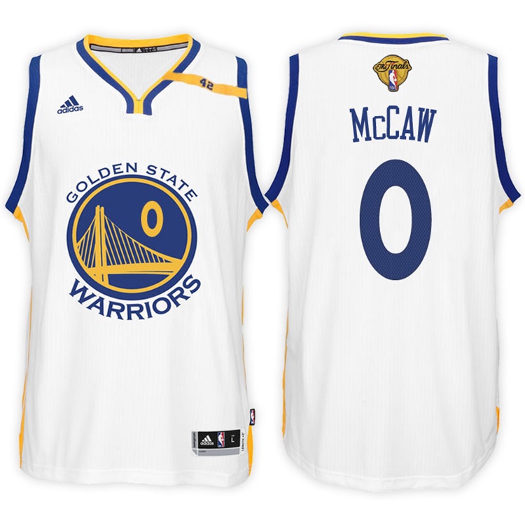 Men's 2017 NBA The Finals Patch Patrick McCaw Golden State Warriors #0 Home White New Swingman Jersey