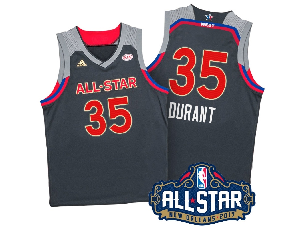 Kevin Durant 2017 New Orleans All-Star Western Conference Charcoal Jersey