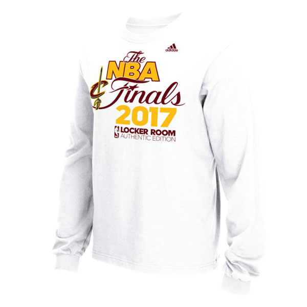 Men's  Cleveland Cavaliers Adidas 2017 NBA the Finals Fanatics Branded Eastern Conference Champions White Long Sleeve T-shirt