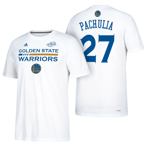 Men's  Zaza Pachulia Golden State Warriors Adidas 2017 NBA The Finals Bound Gametime Shooter White T-shirt