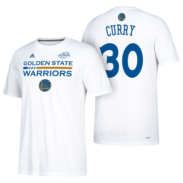 Men's  Stephen Curry Golden State Warriors Adidas 2017 NBA The Finals Bound Gametime Shooter White T-shirt