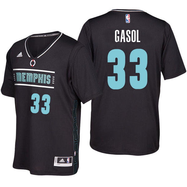 Men's  Men Memphis Grizzlies# 33 Marc Gasol Black Pride Swingman Jersey