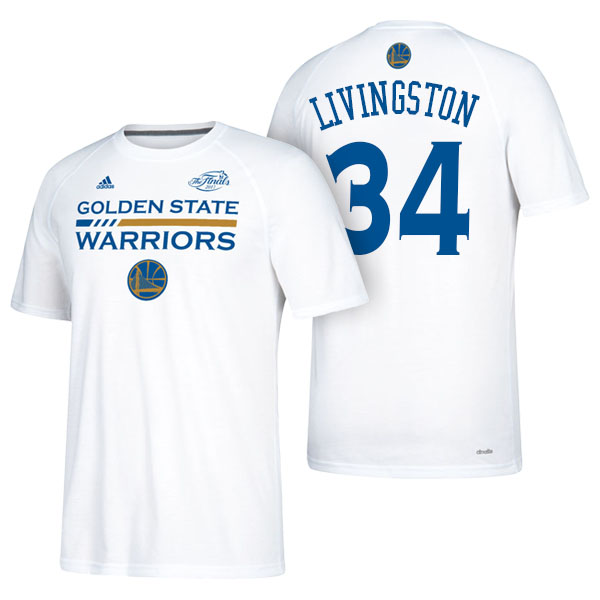 Men's  Shaun Livingston Golden State Warriors Adidas 2017 NBA The Finals Bound Gametime Shooter White T-shirt