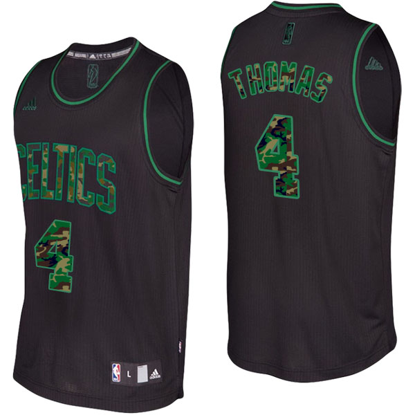 Men's  Isaiah Thomas Boston Celtics Camo Fashion Swingman Black Jersey