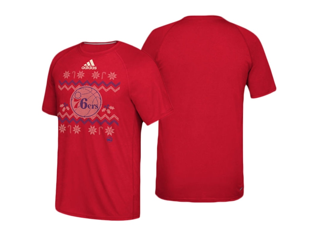 76ers 2016 Christmas Day climalite Ultimate Red T-Shirt