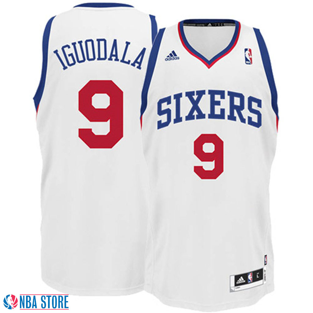 Men's  Philadelphia 76ers #9 Andre Iguodala White Jersey