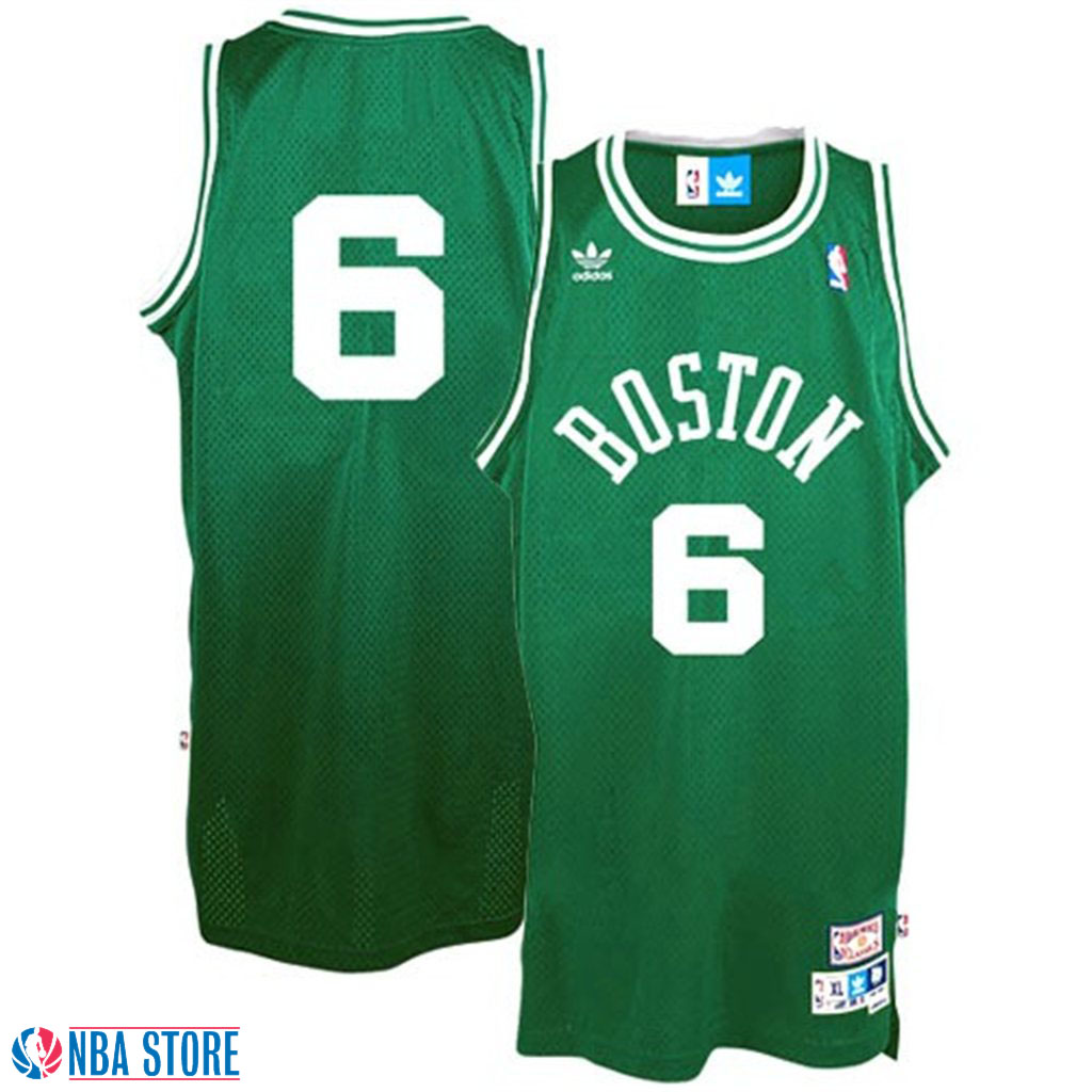 Men's  Bill Russell Boston Celtics Green Hardwood Classics Jersey